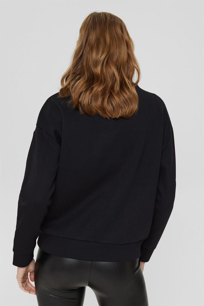 Sweatshirt met knoopdetail, BLACK, detail image number 3