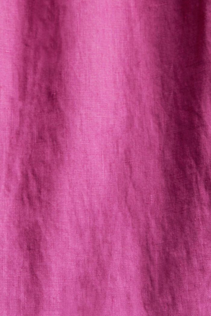 Linnen broek met wijde pijpen, PINK FUCHSIA, detail image number 4