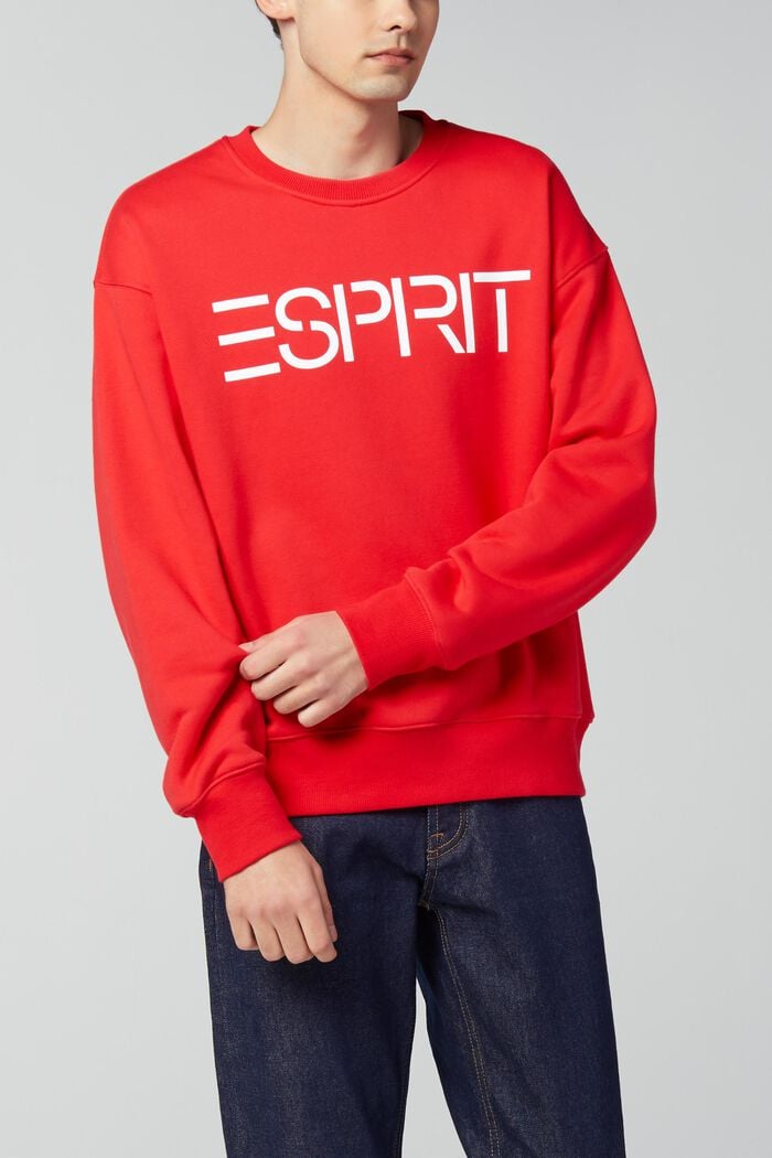 Uniseks sweatshirt met logoprint, RED, detail image number 3