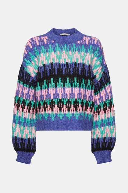 Meerkleurige stoere trui van een wolmix