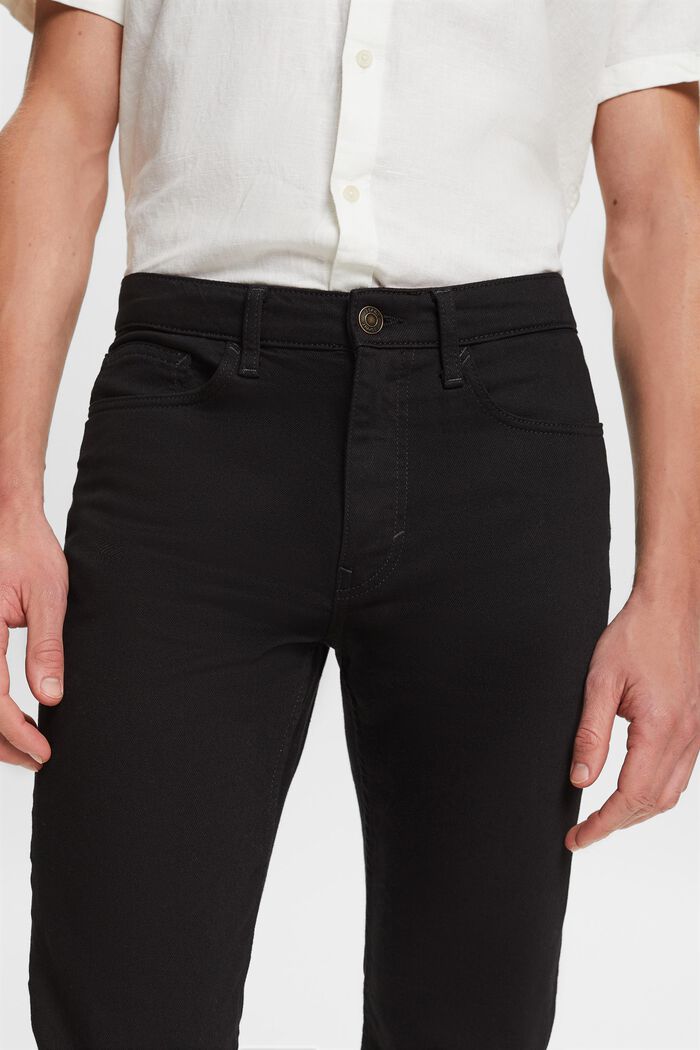 Jeans met middelhoge taille en rechte pijpen, BLACK RINSE, detail image number 4