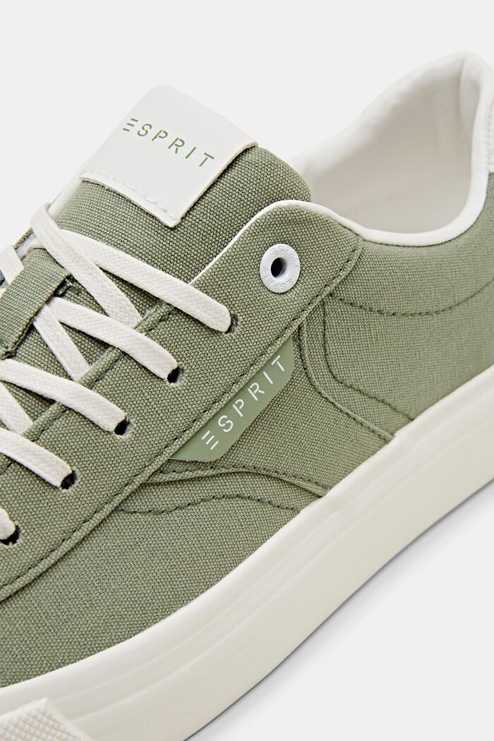 Canvas sneakers met plateauzool, KHAKI GREEN, detail image number 3