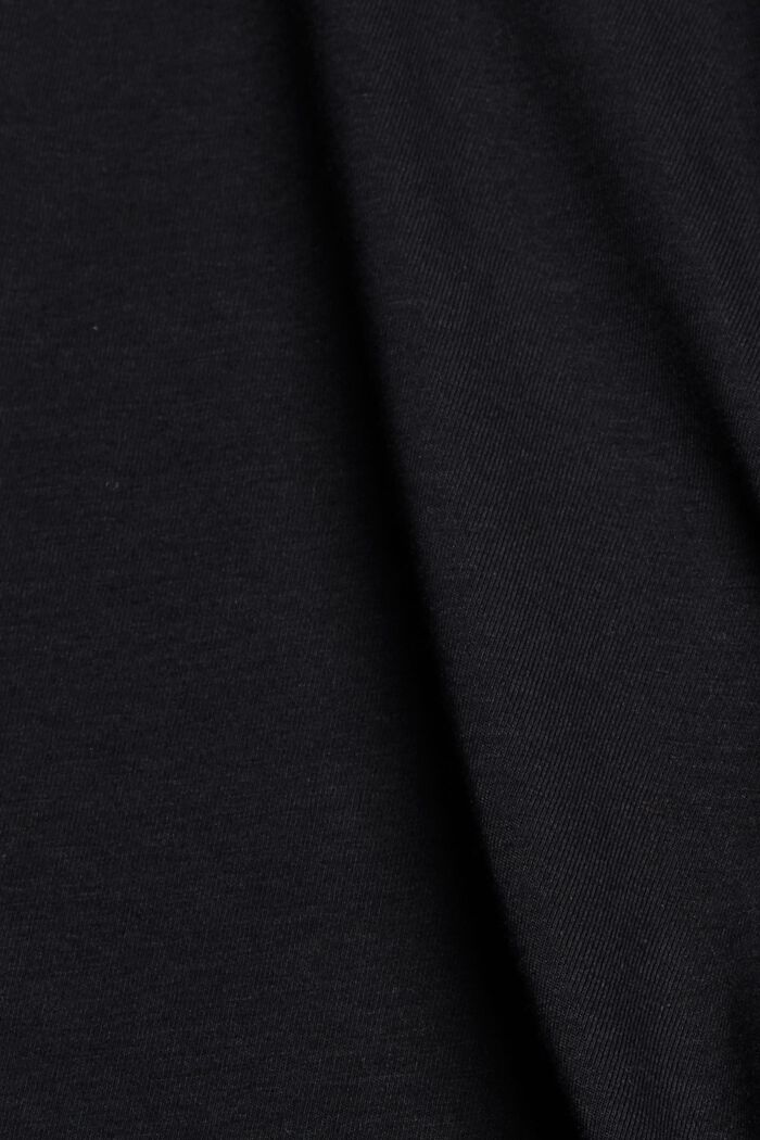 Jersey short van biologisch katoen, BLACK, detail image number 4