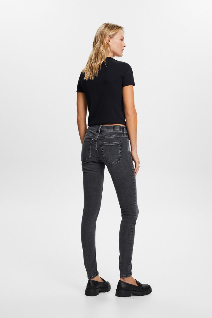 Skinny jeans met middelhoge taille, BLACK DARK WASHED, detail image number 3