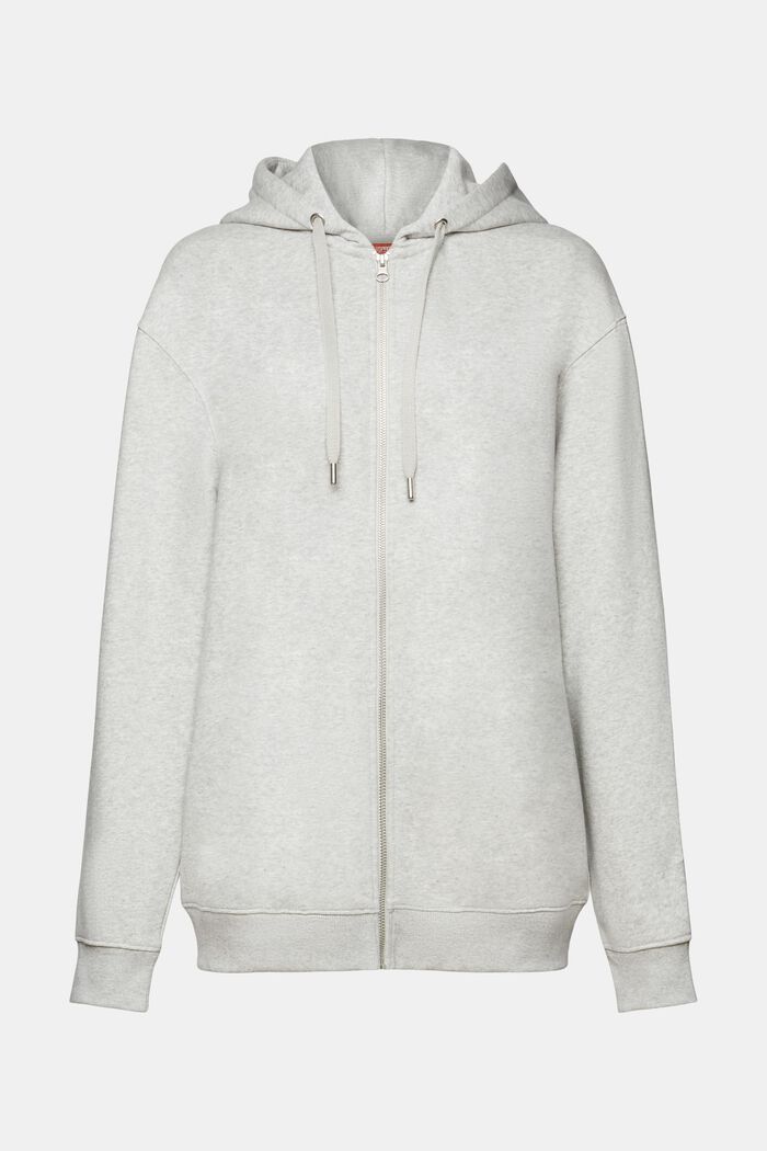 Gerecycled: oversized hoodie met rits, LIGHT GREY, detail image number 5