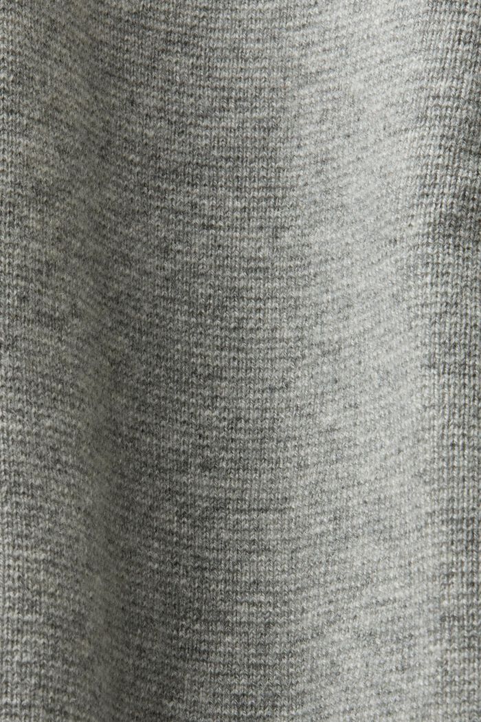 Uniseks gebreide trui van wol en kasjmier met capuchon, LIGHT GREY, detail image number 7