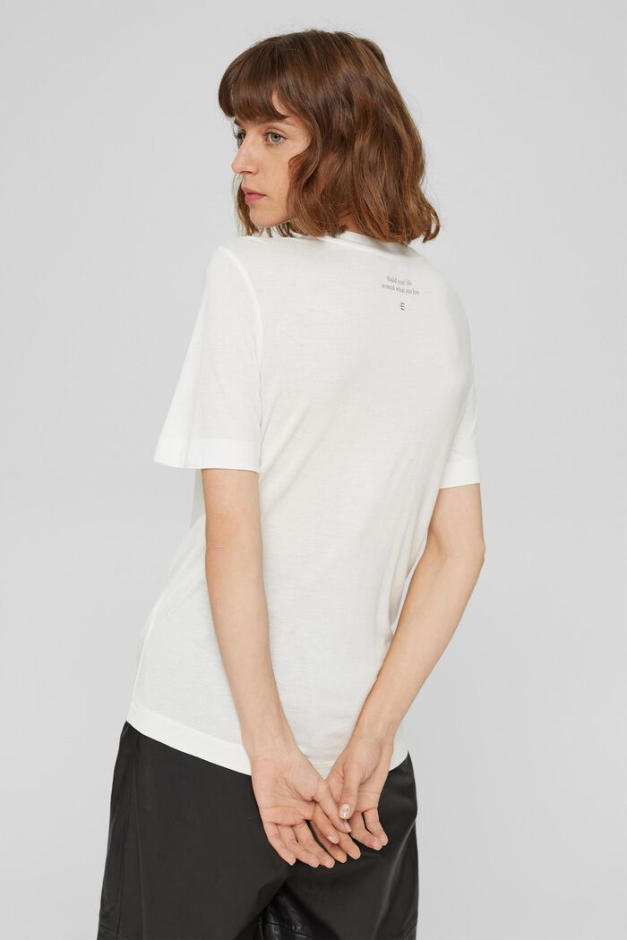 T-shirt met tekst, LENZING™ ECOVERO™, OFF WHITE, detail image number 3