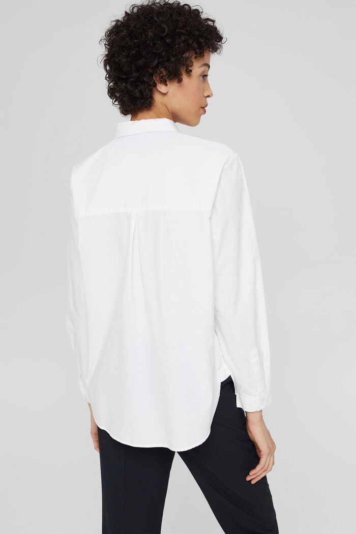 Oversized overhemdblouse van katoen, WHITE, detail image number 3