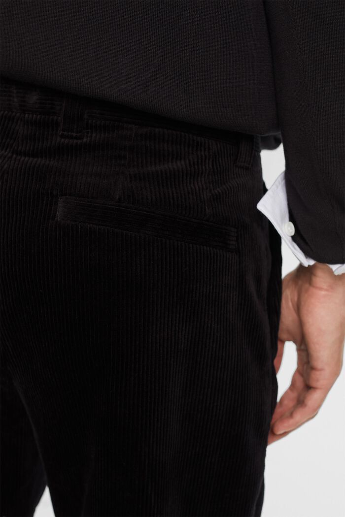 Corduroy broek met wijde pijpen, BLACK, detail image number 4