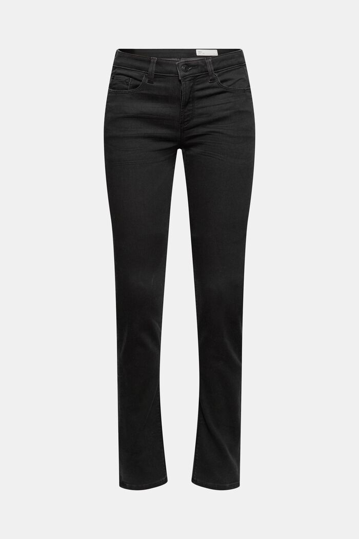 Zwarte jeans van comfortabele joggingstof, BLACK DARK WASHED, detail image number 0