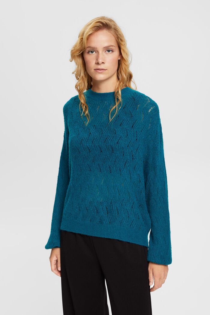 Sweaters, TEAL BLUE, detail image number 2
