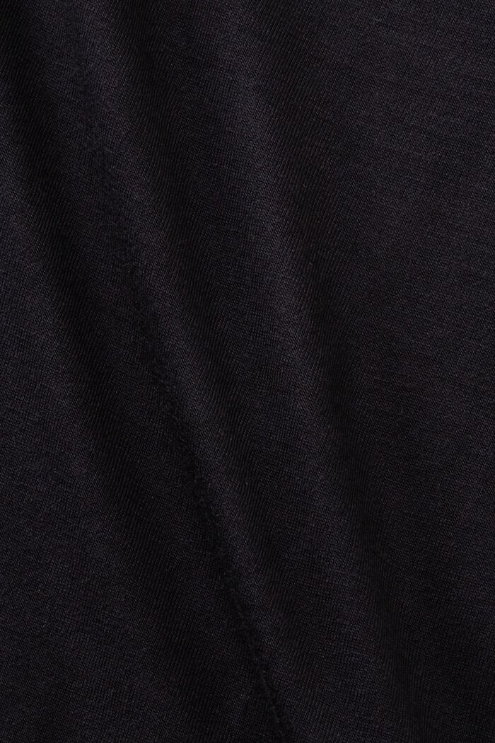 Jersey longsleeve met watervalhals, BLACK, detail image number 5
