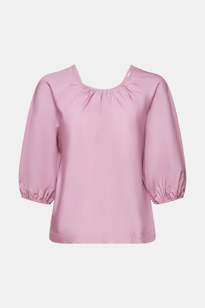 Popeline blouse met blousonmouwen, MAUVE, detail image number 6
