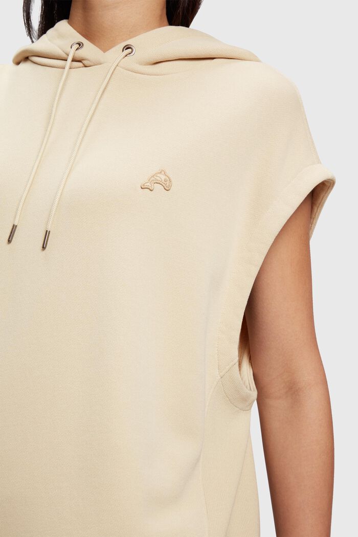 Sweatshirt met korte mouwen sweatshirt en dolfijnenpatch, SAND, detail image number 2