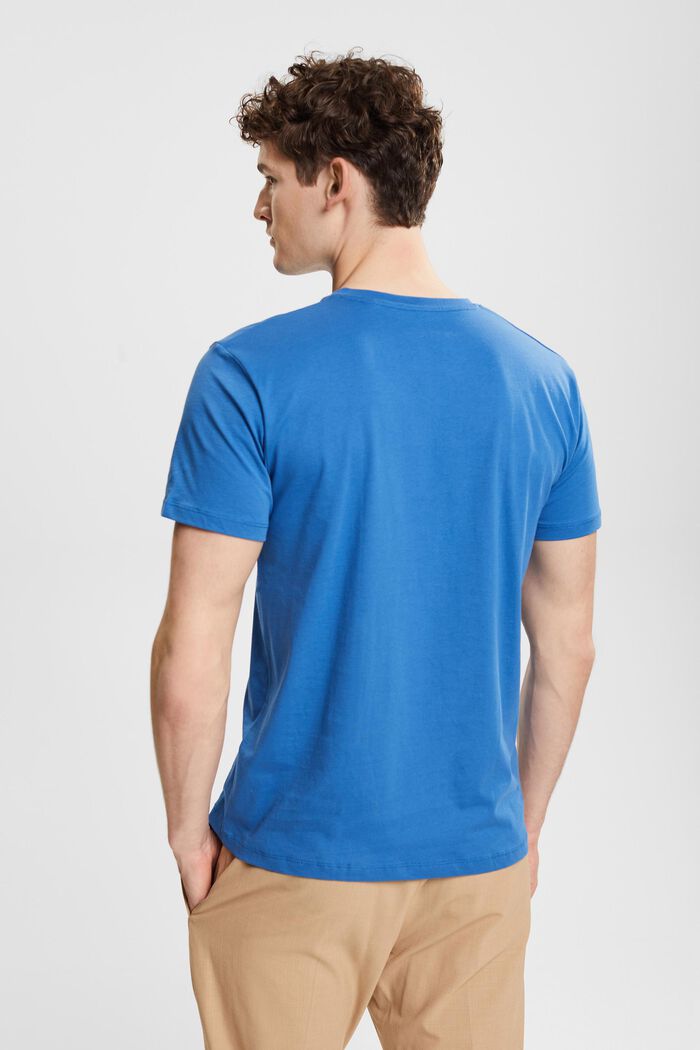 T-shirt met V-hals van duurzaam katoen, BLUE, detail image number 3