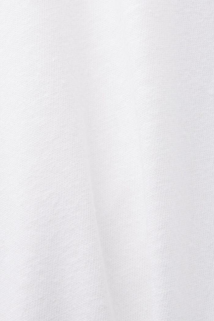 T-shirt van een mix van katoen en linnen, WHITE, detail image number 5