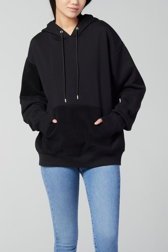 Uniseks sweatshirt met patchworklook, BLACK, detail image number 2