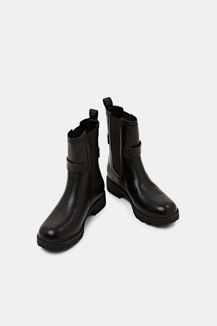 Chelsea boots van imitatieleer met gespdetail, BLACK, detail image number 6
