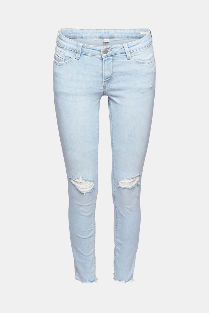 Jeans met destroyed look, BLUE BLEACHED, overview