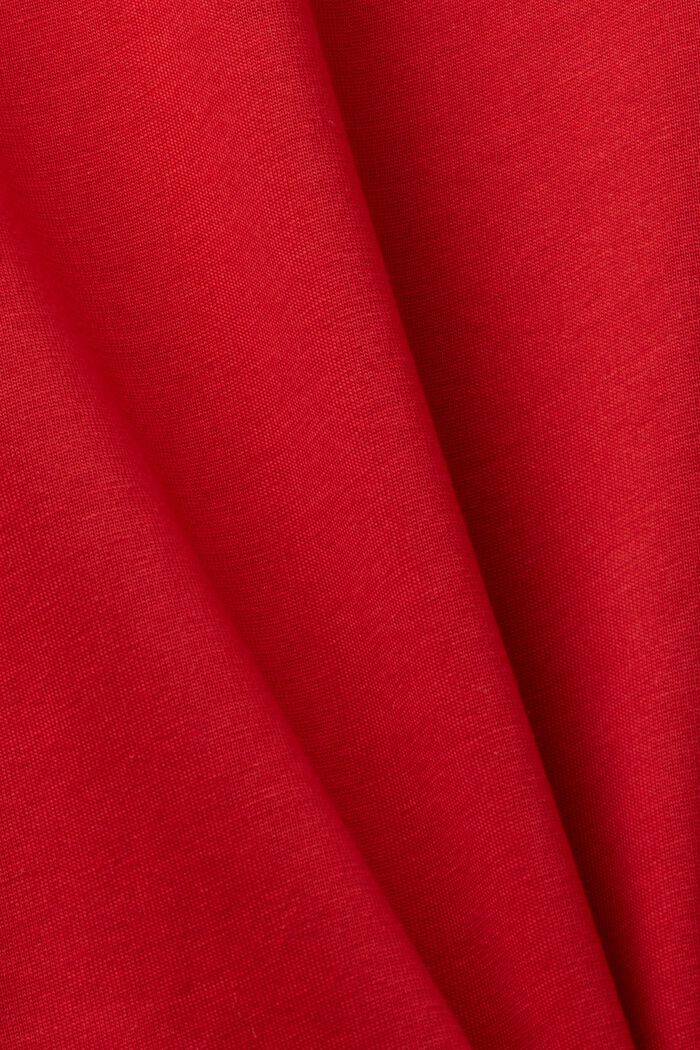 Jersey T-shirt met V-hals, 100% katoen, DARK RED, detail image number 5