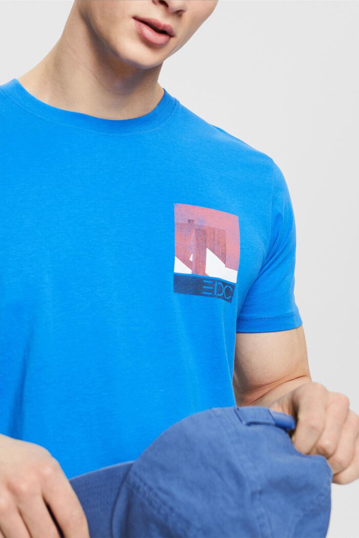 Jersey T-shirt met grote print op de op de voorkant, BRIGHT BLUE, detail image number 5
