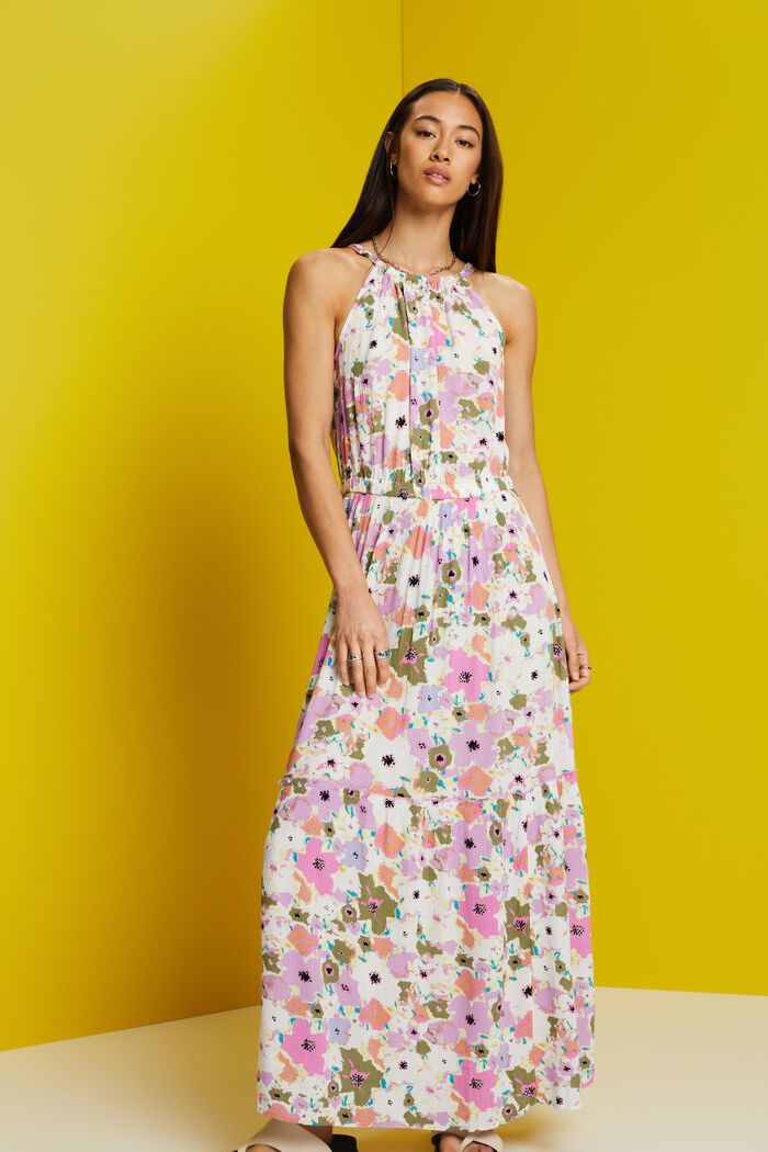 Midi-jurk met motief, PINK, detail image number 0