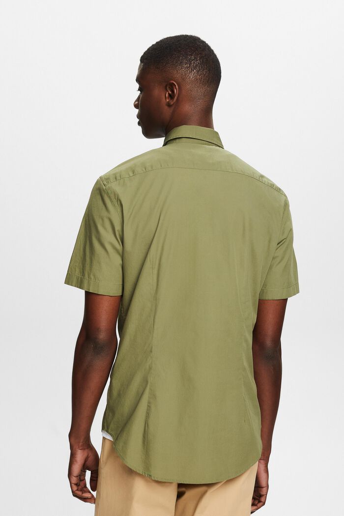 Shirt van katoen-popeline met korte mouwen, LIGHT KHAKI, detail image number 2