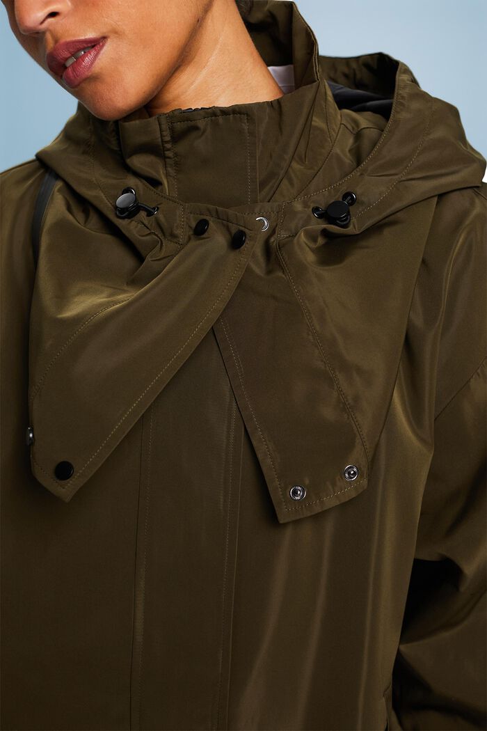 Mantel met afneembare capuchon, KHAKI GREEN, detail image number 1