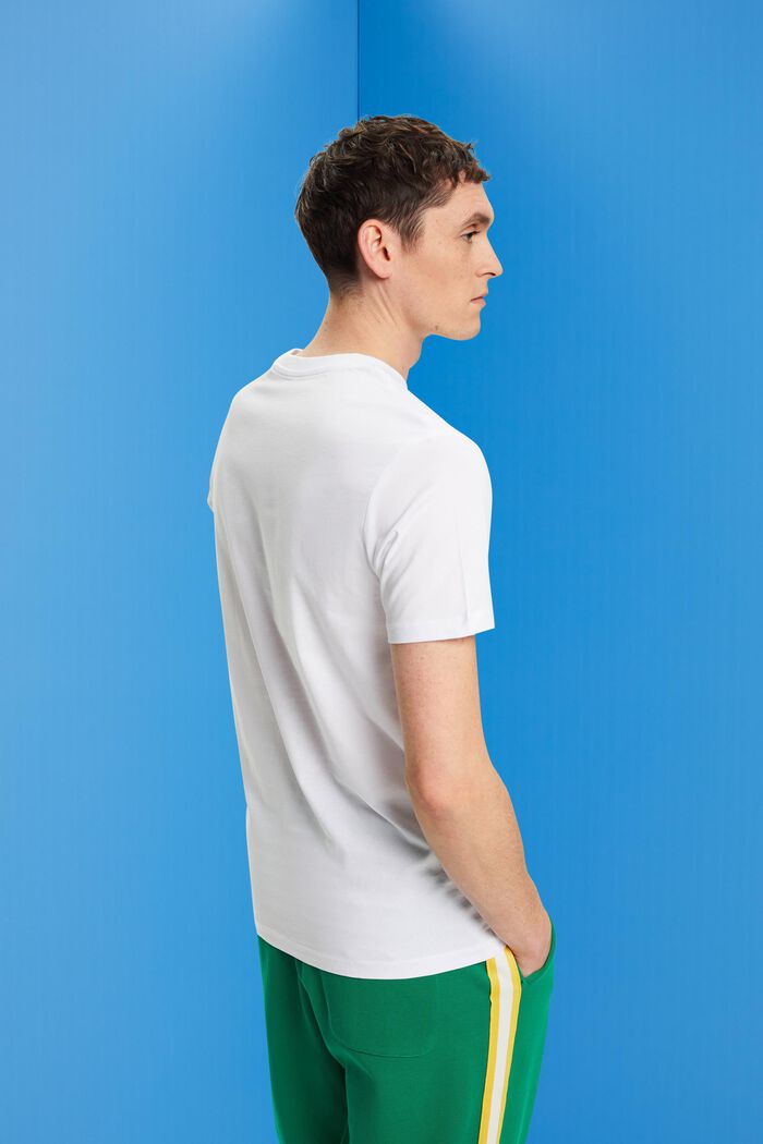 T-shirt van jersey met ronde hals, WHITE, detail image number 3