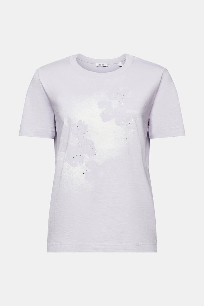 T-shirt van slubgarens met print, LIGHT BLUE LAVENDER, detail image number 5