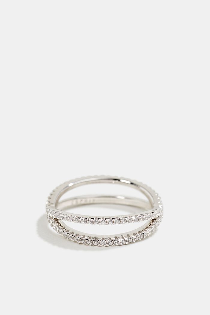 Mooie ring, sterlingzilver met zirkonia, SILVER, detail image number 0