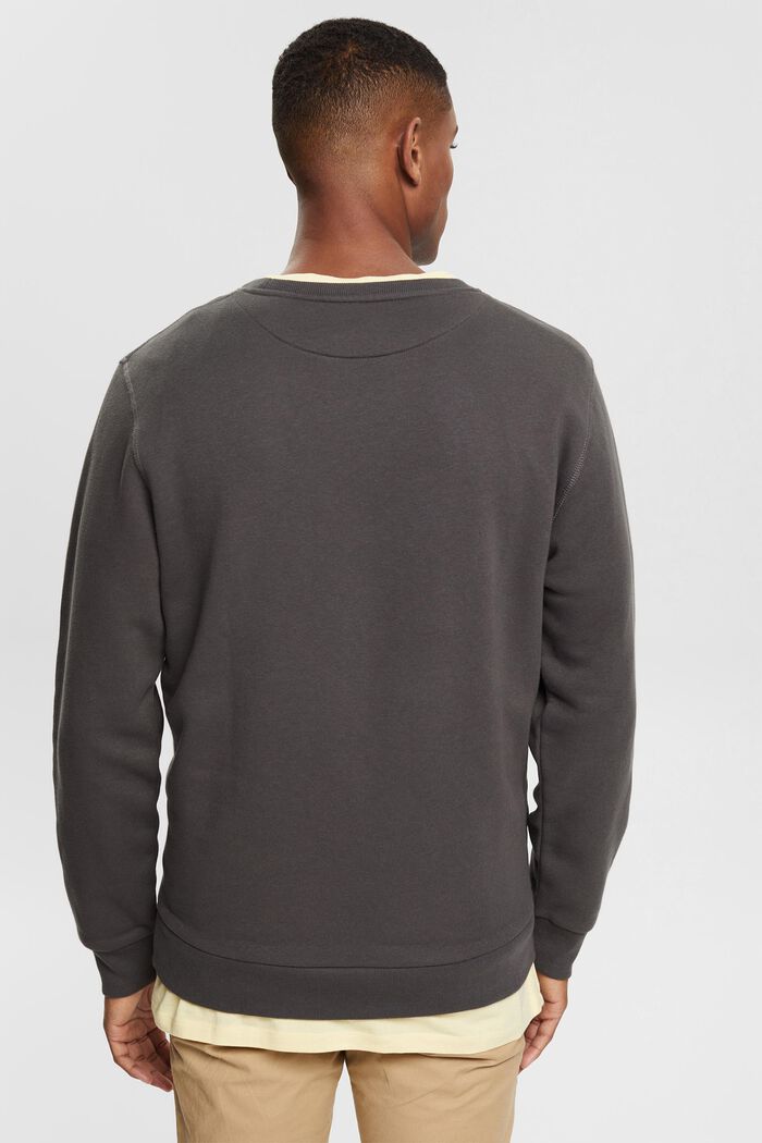 Effen sweatshirt met regular fit, DARK GREY, detail image number 4