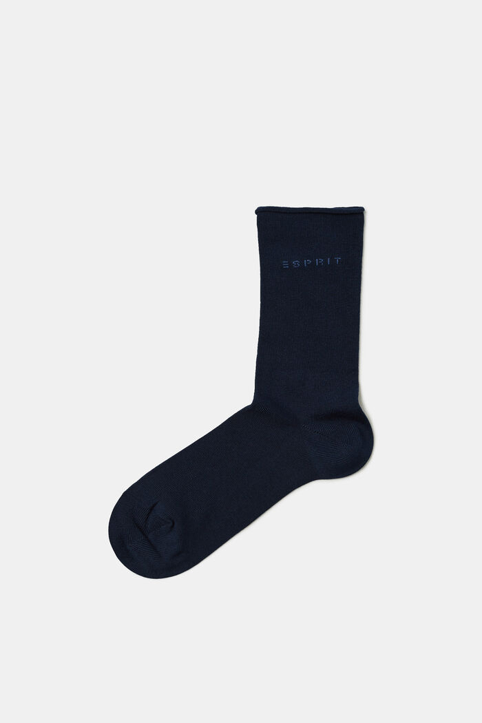 2 paar grofgebreide sokken, MARINE, detail image number 0