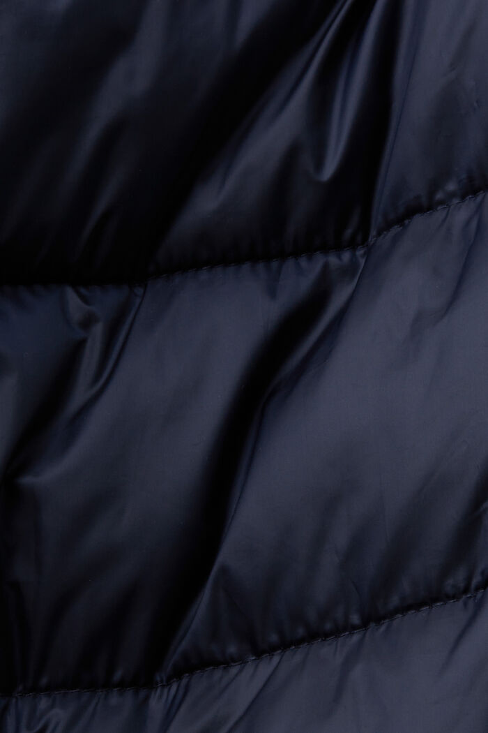 Gerecycled: gewatteerde mantel met capuchon, NAVY, detail image number 5