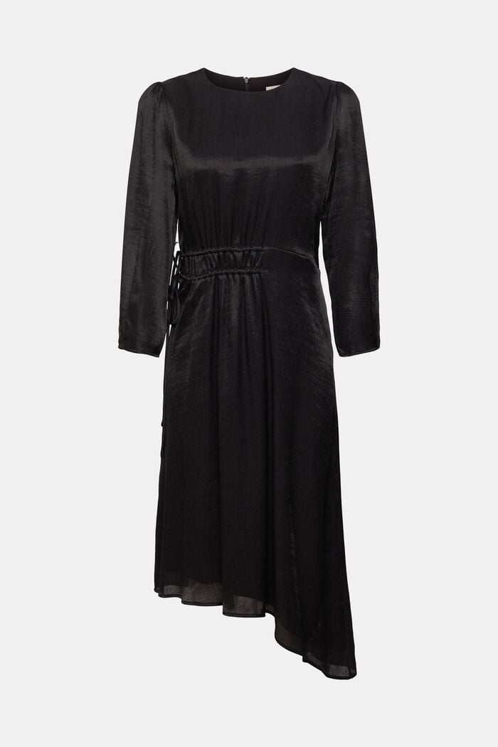 Midi-jurk met asymmetrische zoom, BLACK, detail image number 6