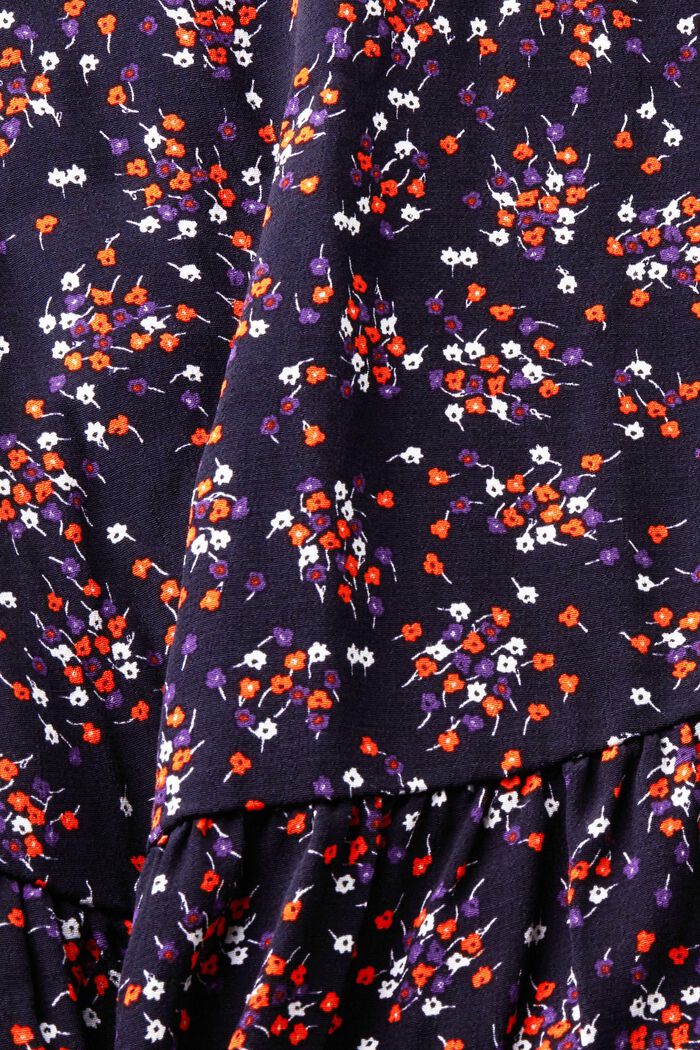 Geweven midi-jurk met motief all-over, NAVY, detail image number 5