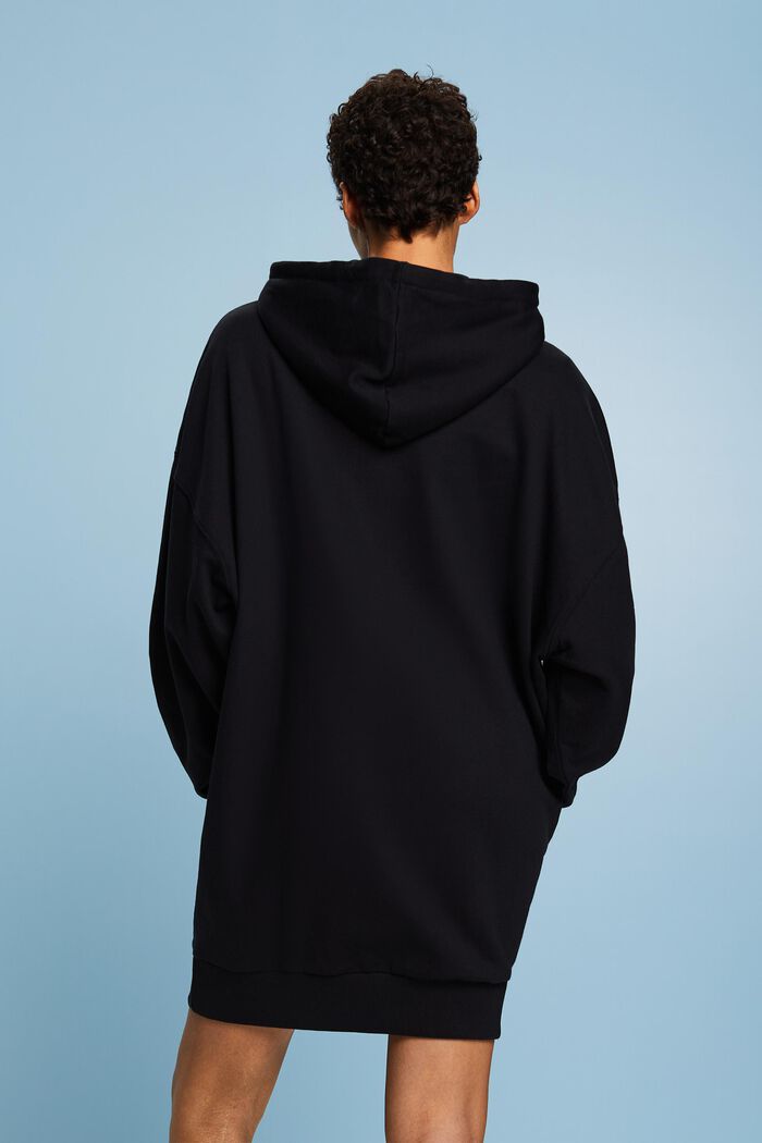 Oversized sweaterjurk met hoodie, BLACK, detail image number 2