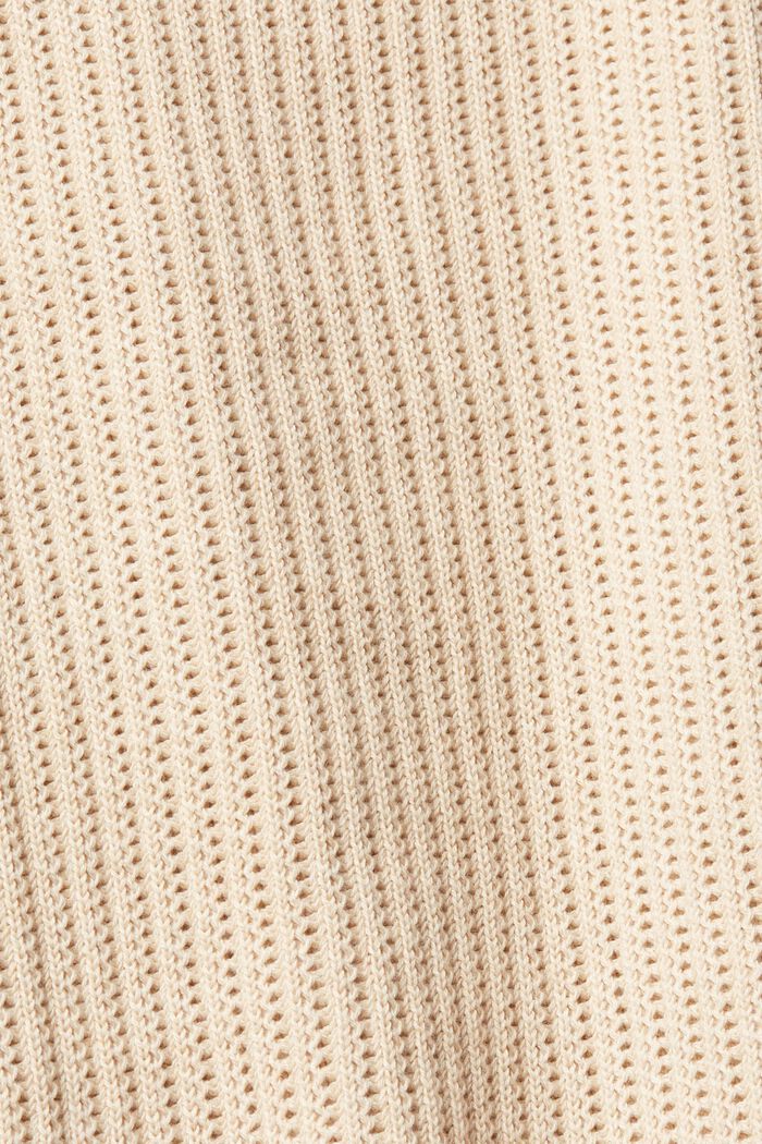 Gebreide trui met gesuggereerde kraag, LIGHT BEIGE, detail image number 5