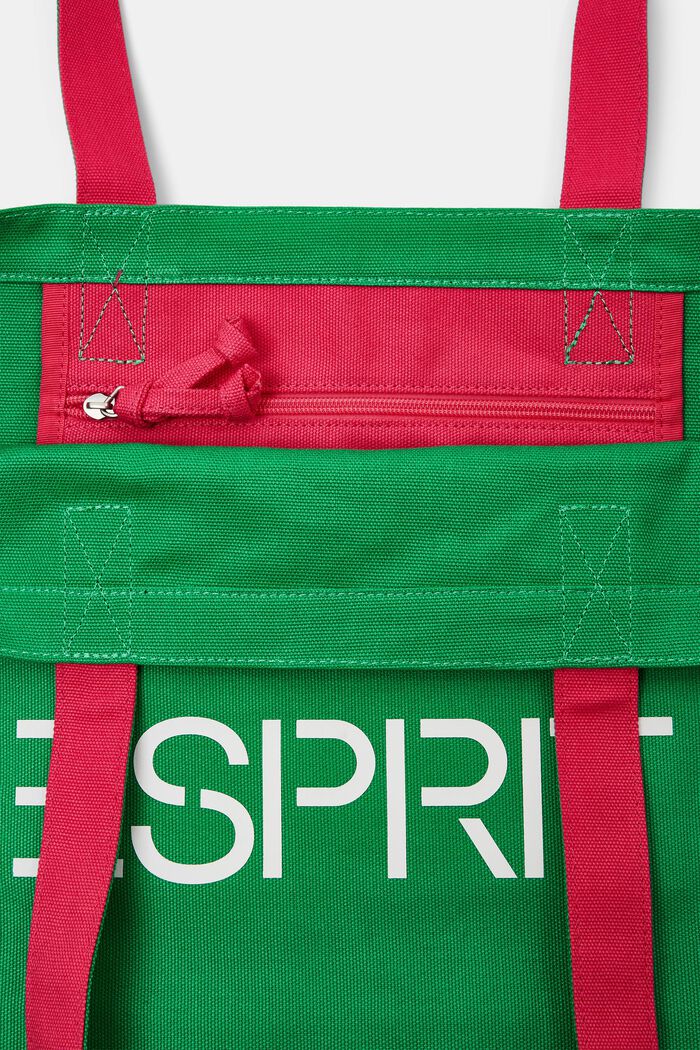 Canvas tote bag met logo, GREEN, detail image number 4