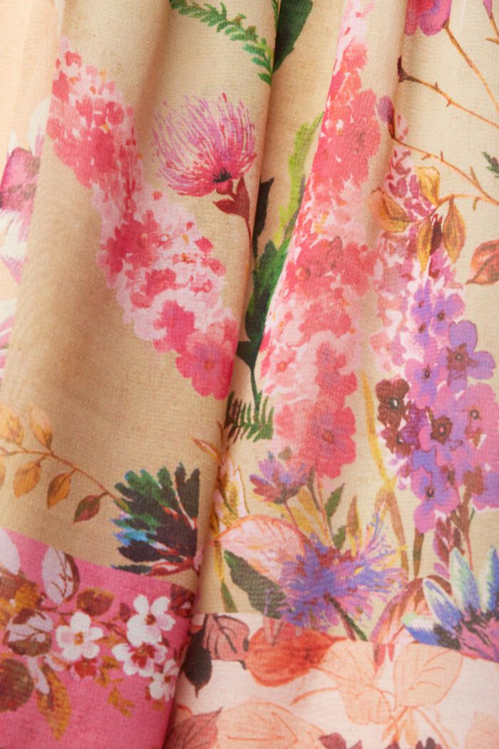 Gerecycled: chiffon jurk met bloemenmotief, PINK FUCHSIA, detail image number 4