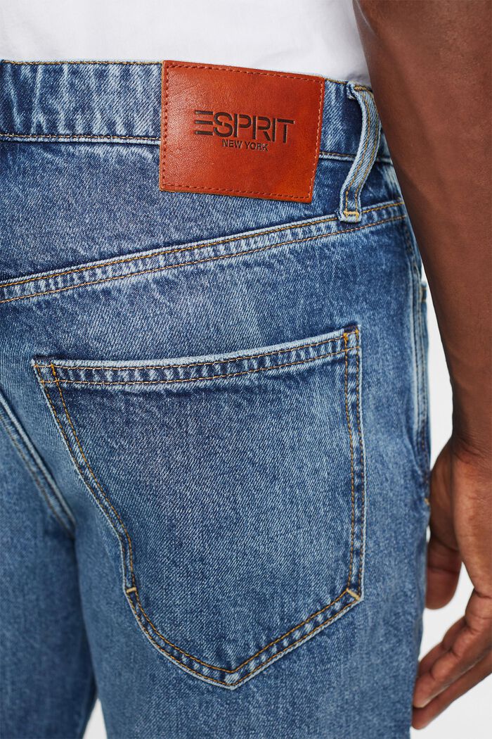 Mid rise regular tapered jeans, BLUE MEDIUM WASHED, detail image number 4