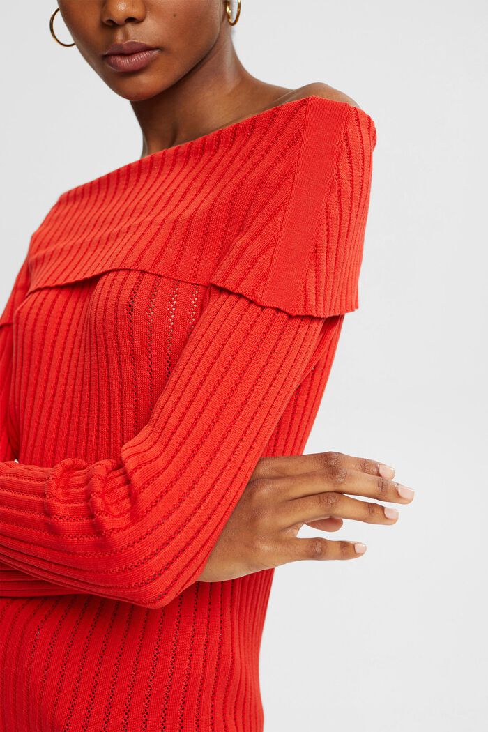 Off-the-shoulder-sweater, RED, detail image number 0