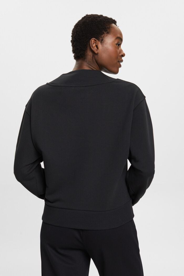 Sweatshirt met V-hals, BLACK, detail image number 3