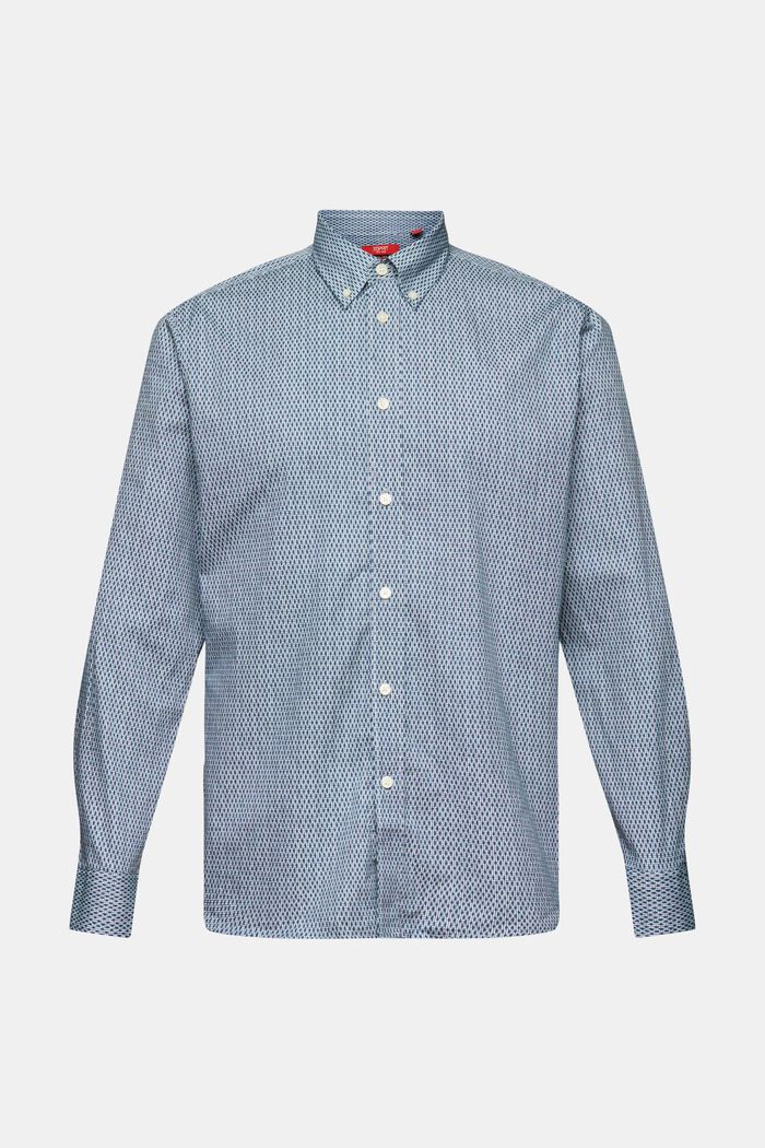 Katoenen overhemd met print en een relaxed fit, GREY BLUE, detail image number 5