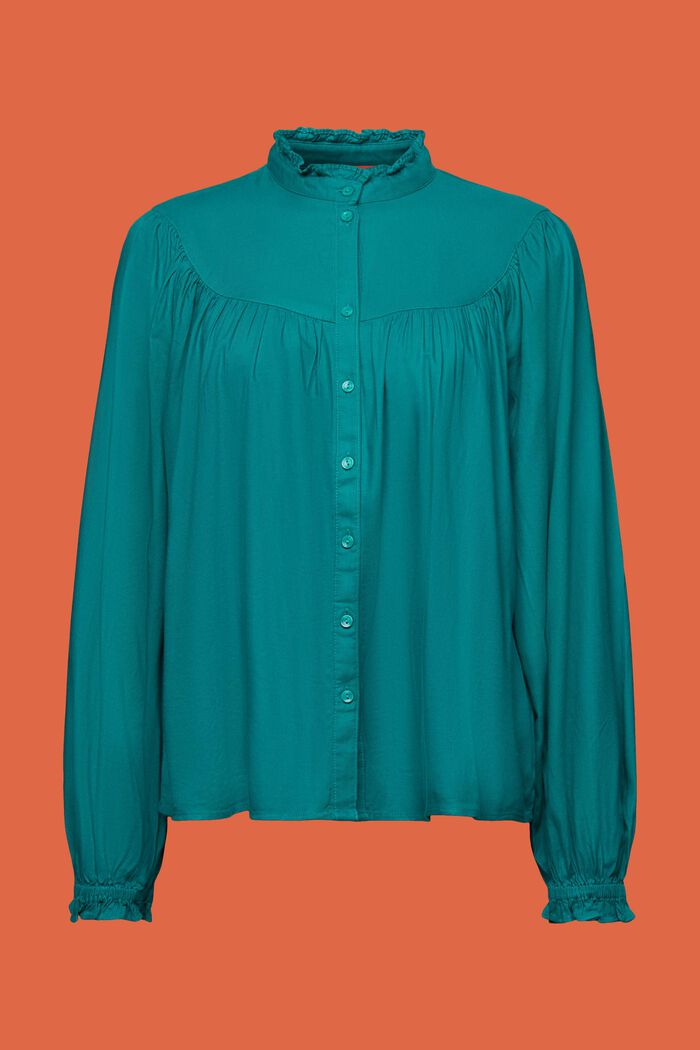 Blouse met ruches, EMERALD GREEN, detail image number 6