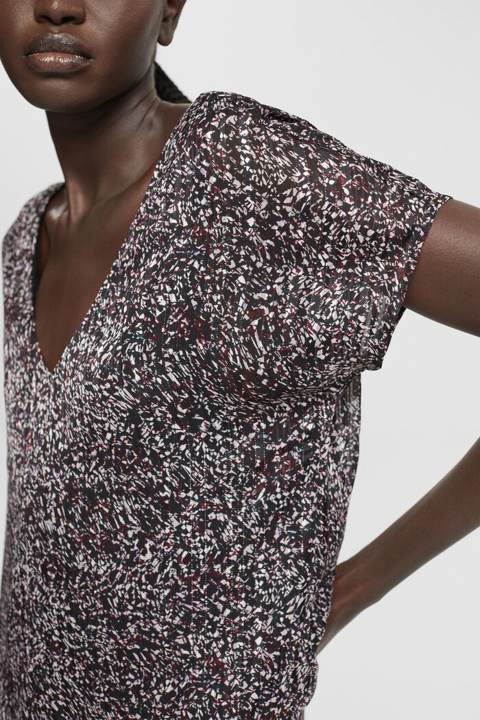 Chiffon blouse met motief, BLACK, detail image number 2