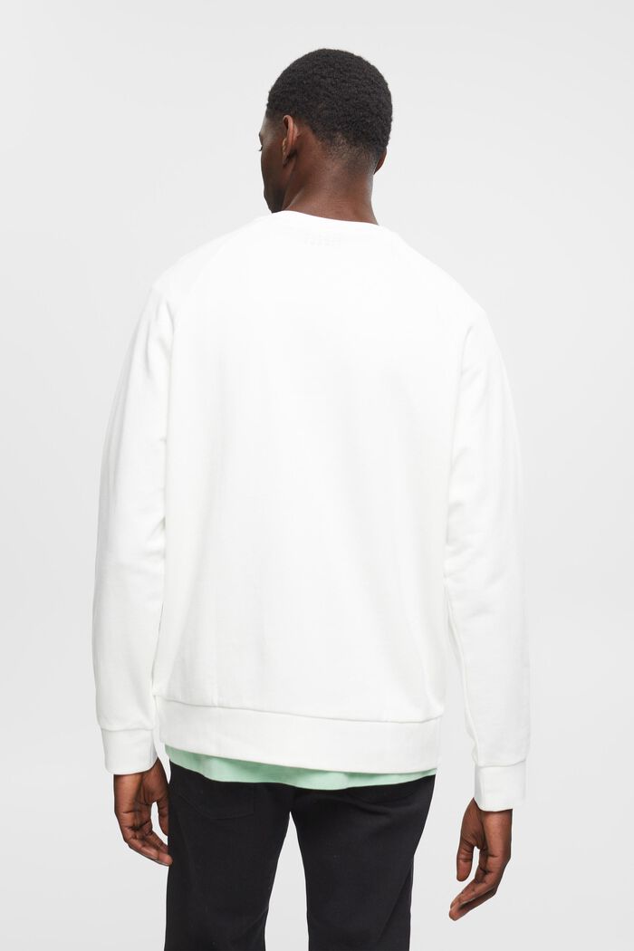 Katoenen sweatshirt met relaxed fit, OFF WHITE, detail image number 3