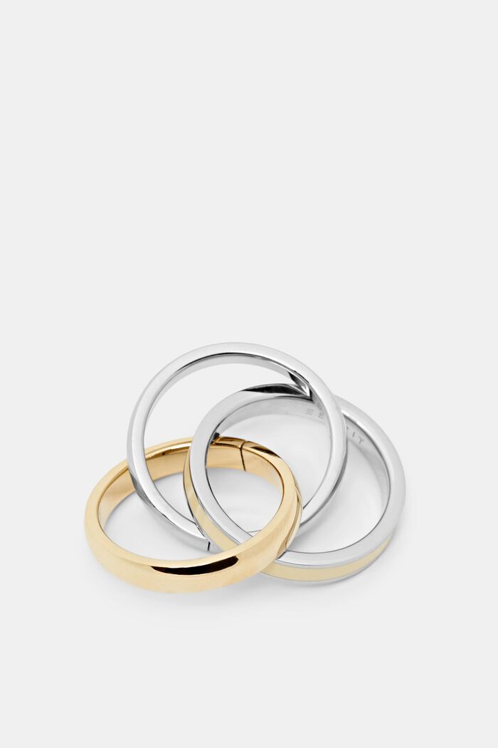 Drie ringen van roestvrij staal, GOLD, detail image number 1
