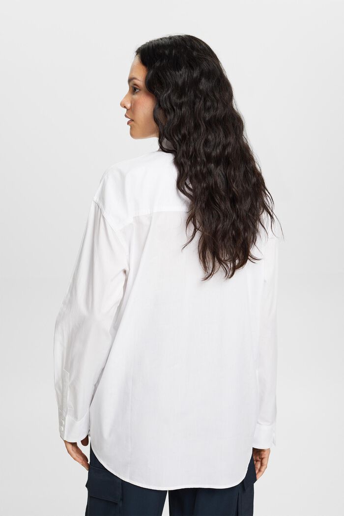 Overhemdblouse van popeline, 100% katoen, WHITE, detail image number 4