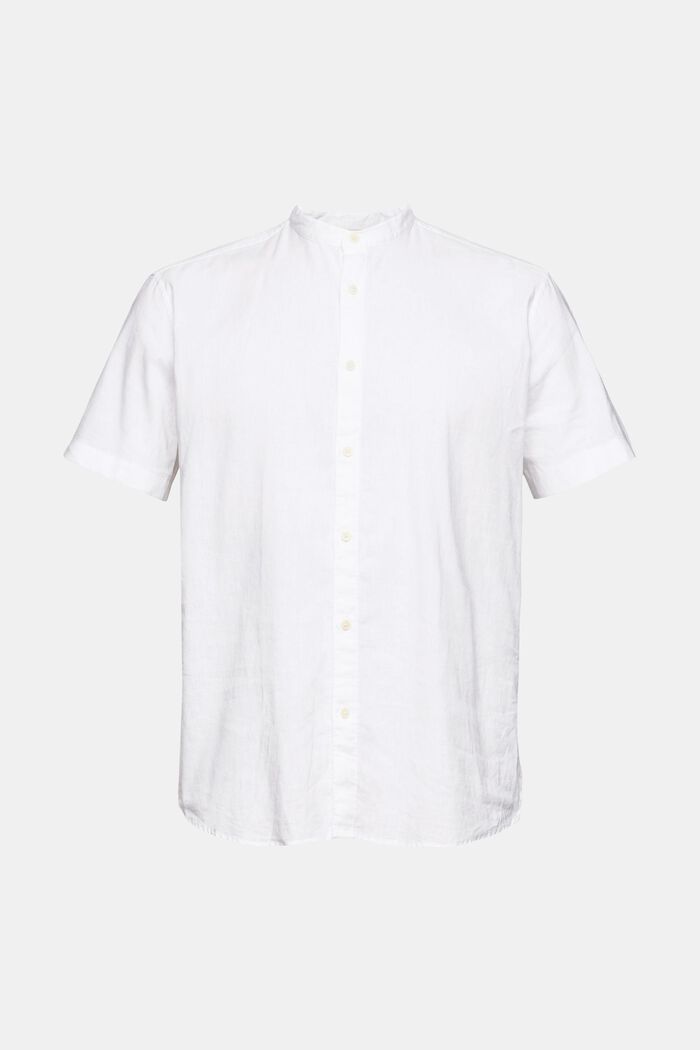 Overhemd van een linnenmix, WHITE, overview